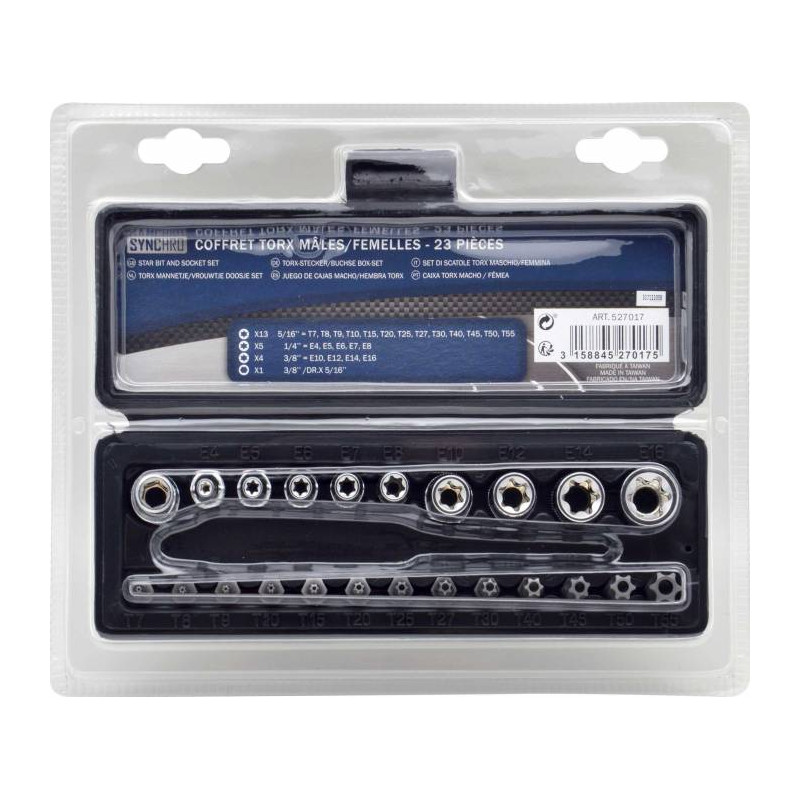 COFFRET 23 TORX MaLES/FEMELLES