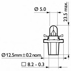 12V 1.2W BAX8,5D